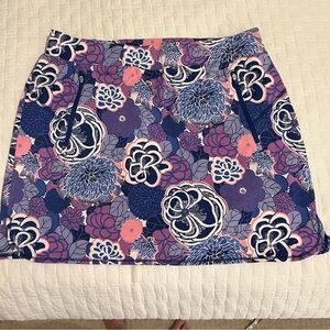 Talbots Floral Cotton Skort - Pink and Blue